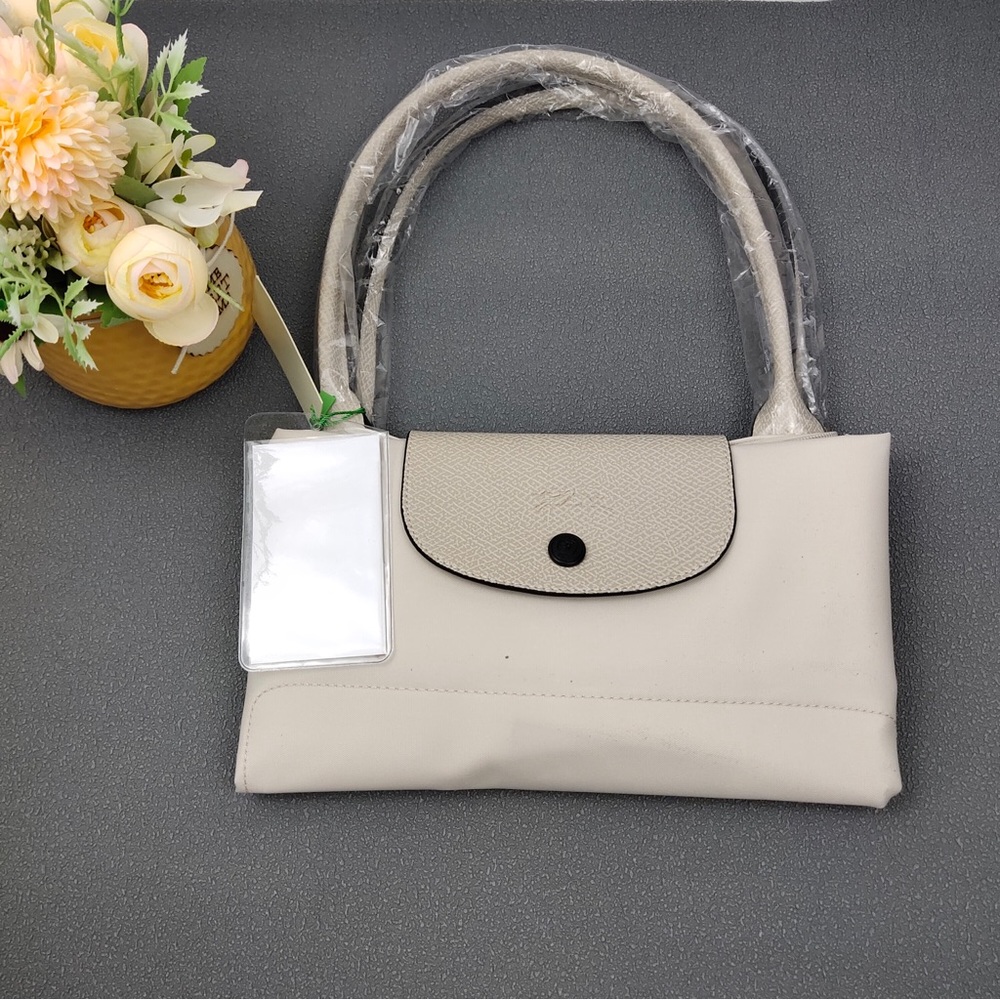 NWT Longchamp Le Pliage Original Large Shoulder Nylon Bag Tote IN OFF WHITE - Picture 10 of 11